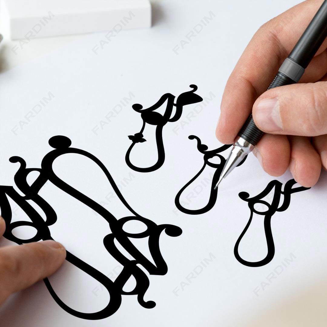 طرح وکتور تایپوگرافی و حروف نگاری خوشنویسی شده واژه ( مهر ) کد A132390